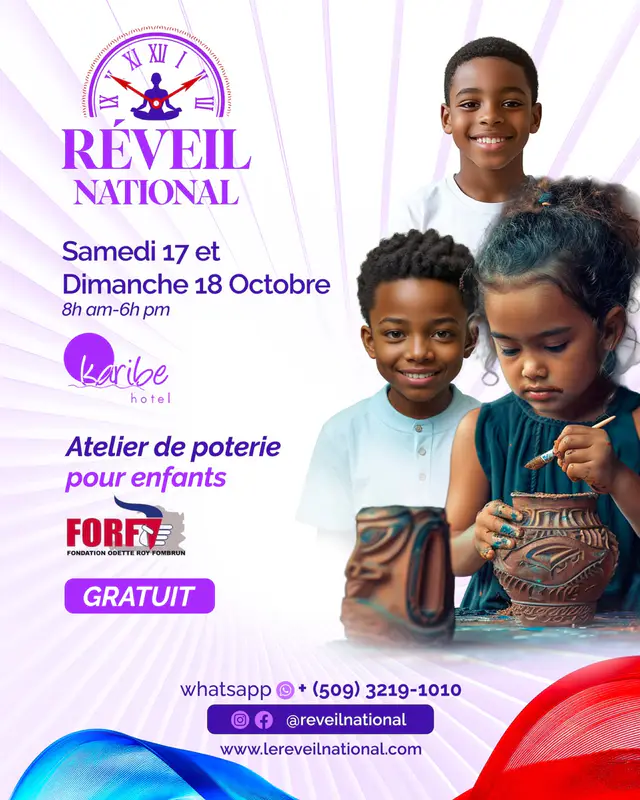 Première affiche de l'atelier de poterie pour enfants